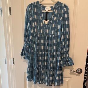 NWT Pomander Place Blue and White Checkered Dress Size XS